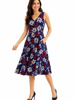 St John’s Bay Floral Spaghetti Strap Flowy  S Summer Dress Rayon Blend Romantic